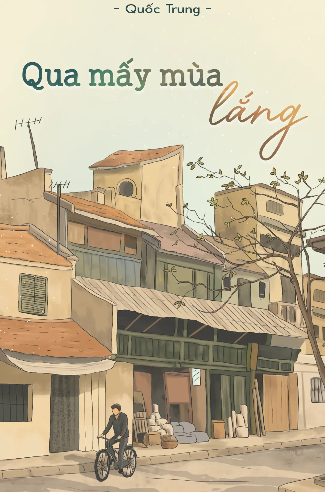 Bìa sách “Qua mấy mùa lắng” — Quốc Trung